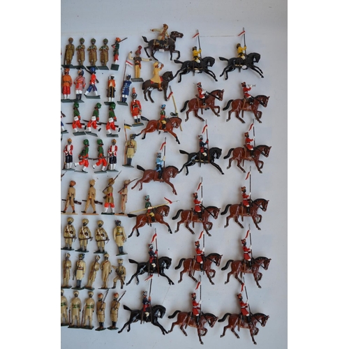 88 - Collection of metal soldier figures, mostly British Indian Army to include W. Britain's, mostly repa... 