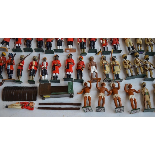 88 - Collection of metal soldier figures, mostly British Indian Army to include W. Britain's, mostly repa... 