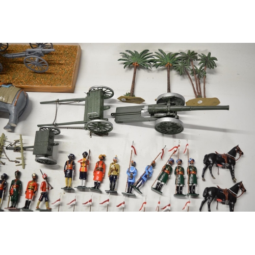 89 - Extensive collection of metal soldier figures, mostly British Indian Army to include W. Britain's, m... 