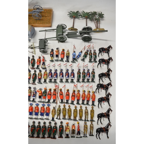 89 - Extensive collection of metal soldier figures, mostly British Indian Army to include W. Britain's, m... 