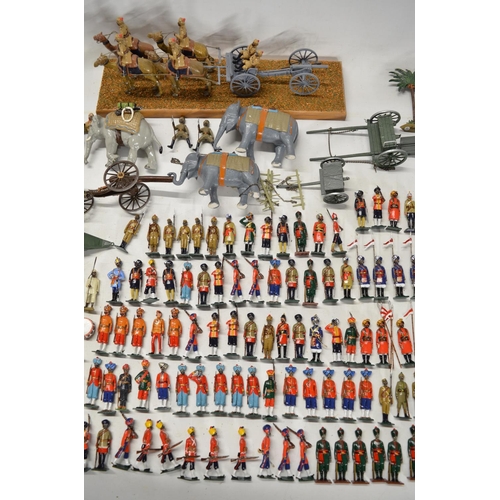 89 - Extensive collection of metal soldier figures, mostly British Indian Army to include W. Britain's, m... 