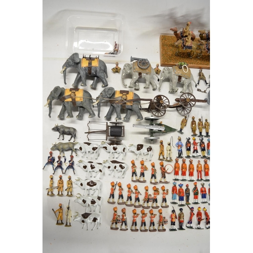 89 - Extensive collection of metal soldier figures, mostly British Indian Army to include W. Britain's, m... 