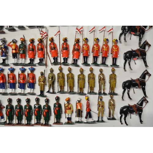 89 - Extensive collection of metal soldier figures, mostly British Indian Army to include W. Britain's, m... 