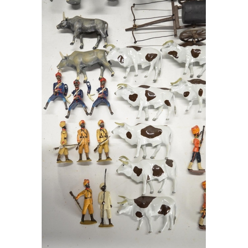 89 - Extensive collection of metal soldier figures, mostly British Indian Army to include W. Britain's, m... 