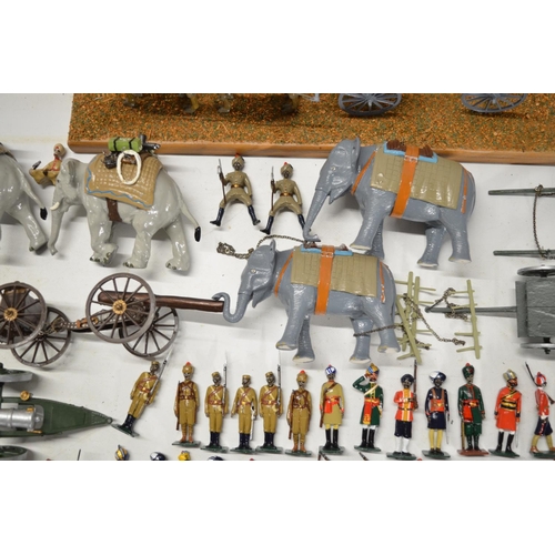 89 - Extensive collection of metal soldier figures, mostly British Indian Army to include W. Britain's, m... 