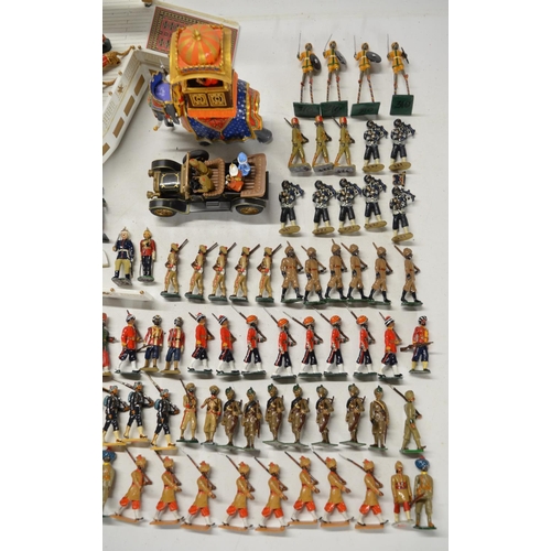 90 - Collection of metal soldier figures, mostly British Indian Army to include W. Britain's, mostly repa... 