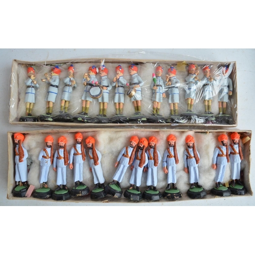 92 - Eight boxed multi figure soldier sets, all Indian made clay on wire to include Band Parties and othe... 