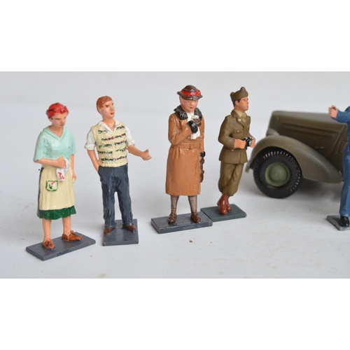 93 - Naafi van with server and 12 other metal figures to include W. Britain's and Rank And File, figure h... 