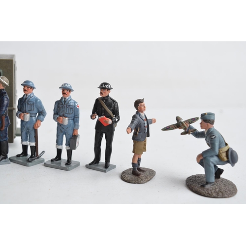 93 - Naafi van with server and 12 other metal figures to include W. Britain's and Rank And File, figure h... 