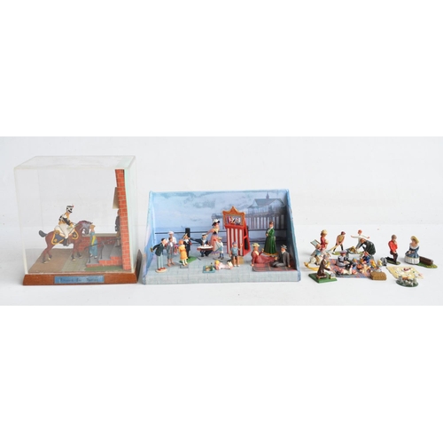 94 - Charming collection of painted metal civilian and military figures at leisure to include Imperial ki... 