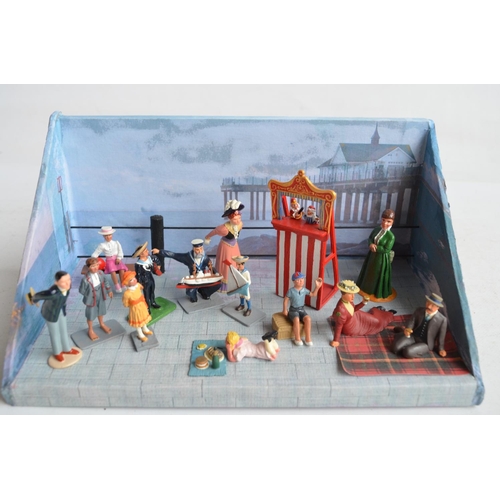 94 - Charming collection of painted metal civilian and military figures at leisure to include Imperial ki... 