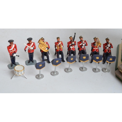 95 - Cast resin bandstand with army band from Soldier Soldier