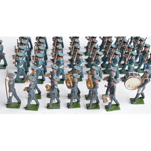 96 - Collection of painted metal soldier figures to include seated Women's Army Band from Soldier Soldier... 