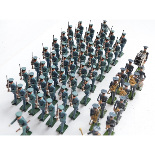 96 - Collection of painted metal soldier figures to include seated Women's Army Band from Soldier Soldier... 