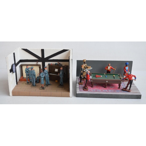 99 - Two well presented dioramas with painted metal military figures (standing figure height approx 5.5cm... 