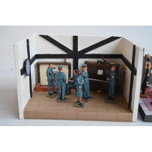 99 - Two well presented dioramas with painted metal military figures (standing figure height approx 5.5cm... 