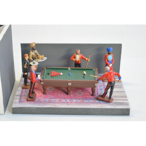 99 - Two well presented dioramas with painted metal military figures (standing figure height approx 5.5cm... 