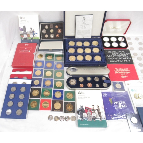 265 - Large assorted collection of British commemorative and circulated coins to inc. approx. 230 50ps (in... 