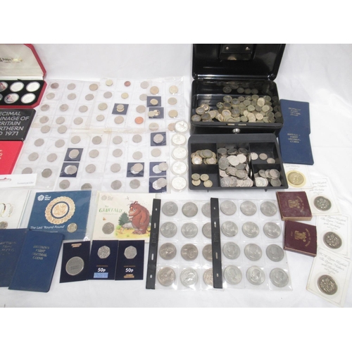 265 - Large assorted collection of British commemorative and circulated coins to inc. approx. 230 50ps (in... 