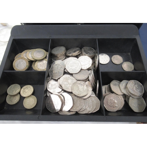 265 - Large assorted collection of British commemorative and circulated coins to inc. approx. 230 50ps (in... 