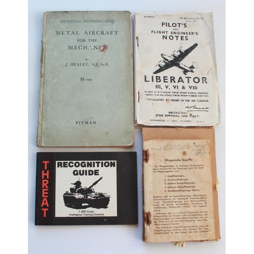 1491 - Selection of military and aeronautical ephemera. Including a scarce German-issue printed guide to al... 