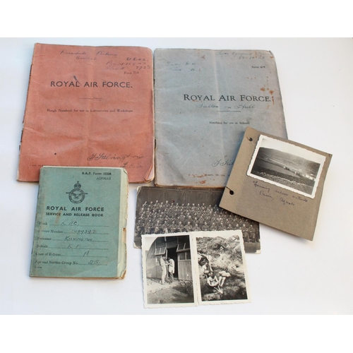 1494 - Collection of RAF ephemera relating to LAC K. F. Kilvington, based at Sutton-on-Hull. To include a l... 