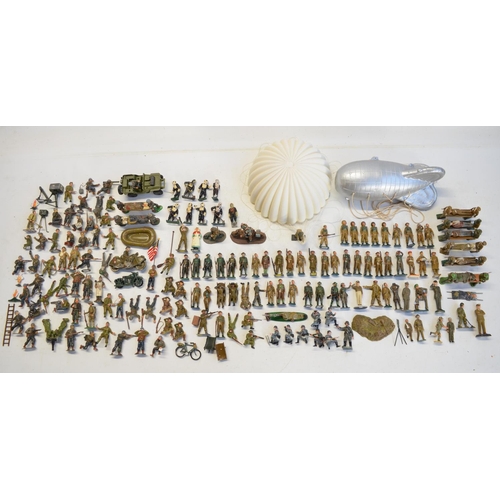 114 - Collection of generally World War II themed soldier figures (mostly metal 54mm tall), various manufa... 