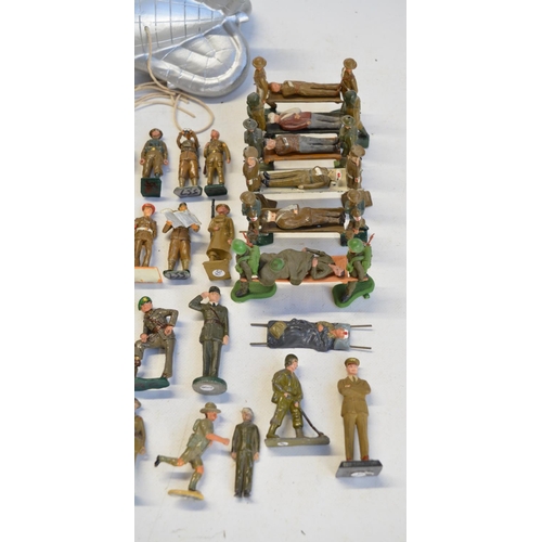 114 - Collection of generally World War II themed soldier figures (mostly metal 54mm tall), various manufa... 