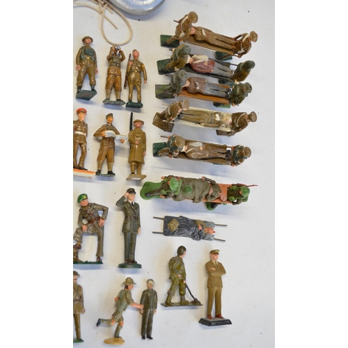 114 - Collection of generally World War II themed soldier figures (mostly metal 54mm tall), various manufa... 