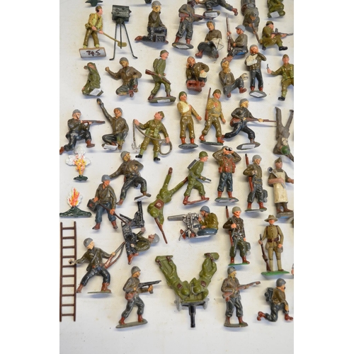 114 - Collection of generally World War II themed soldier figures (mostly metal 54mm tall), various manufa... 