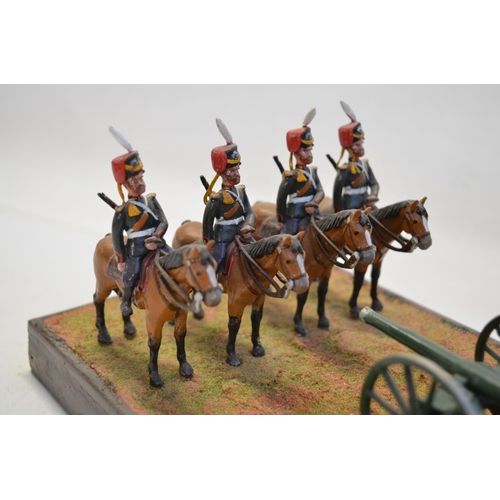 115 - Three large home made dioramas (approx 1/32 scale) to include 9 pounder Royal Artillery Crimea 1854 ... 