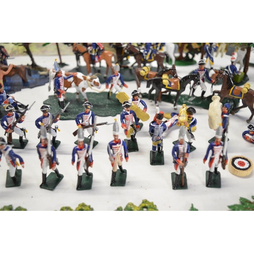 116 - Large collection of very well home painted Heyde Prussian camp scenes and individual metal soldier f... 