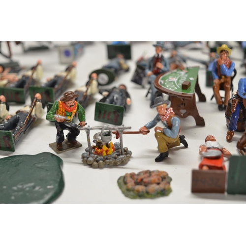 117 - Collection of mostly American Civil War themed metal soldier and civilian figures (generally approx ... 