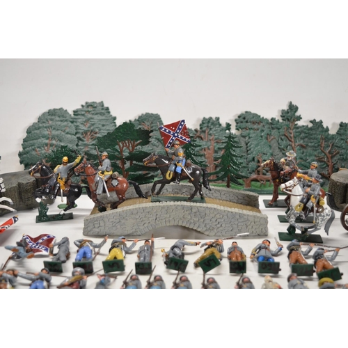 117 - Collection of mostly American Civil War themed metal soldier and civilian figures (generally approx ... 