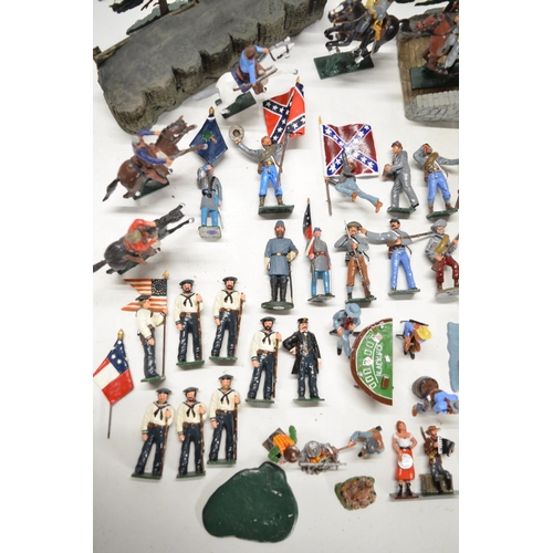 117 - Collection of mostly American Civil War themed metal soldier and civilian figures (generally approx ... 