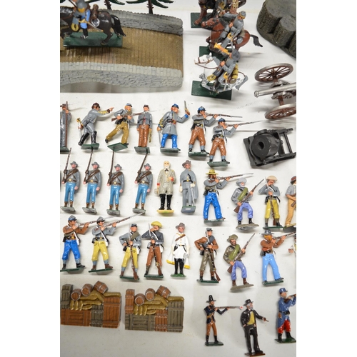 117 - Collection of mostly American Civil War themed metal soldier and civilian figures (generally approx ... 