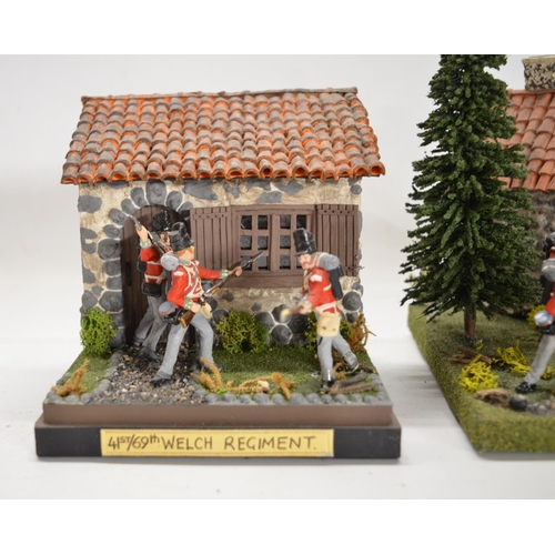 118 - Three well presented home made dioramas (plastic figures), approx 1/32 scale, largest 15x15cm base