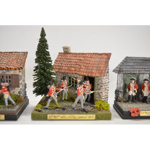 118 - Three well presented home made dioramas (plastic figures), approx 1/32 scale, largest 15x15cm base