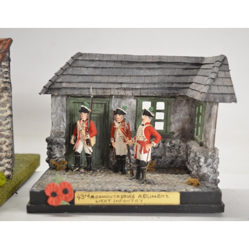 118 - Three well presented home made dioramas (plastic figures), approx 1/32 scale, largest 15x15cm base