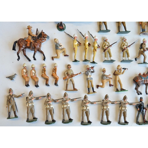 120 - Collection of cast metal soldier figures and diorama accessories, mostly South Africa/Boer War theme... 