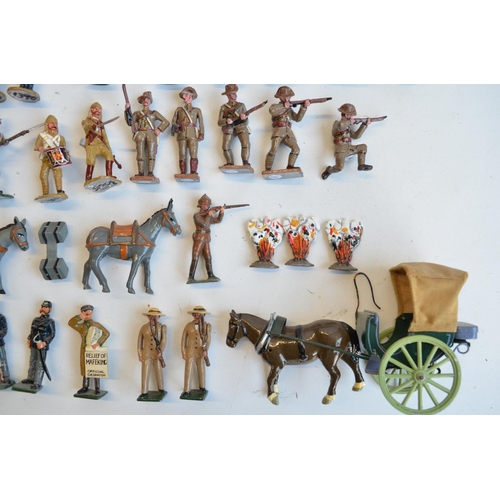 120 - Collection of cast metal soldier figures and diorama accessories, mostly South Africa/Boer War theme... 