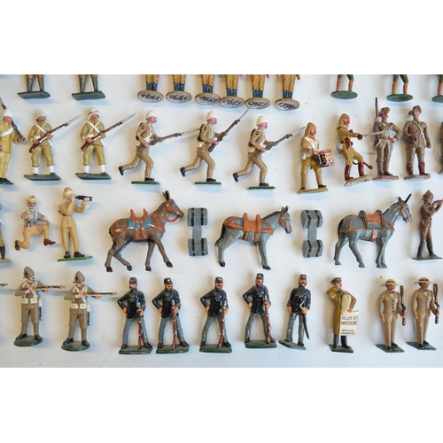 120 - Collection of cast metal soldier figures and diorama accessories, mostly South Africa/Boer War theme... 