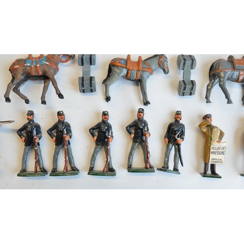 120 - Collection of cast metal soldier figures and diorama accessories, mostly South Africa/Boer War theme... 