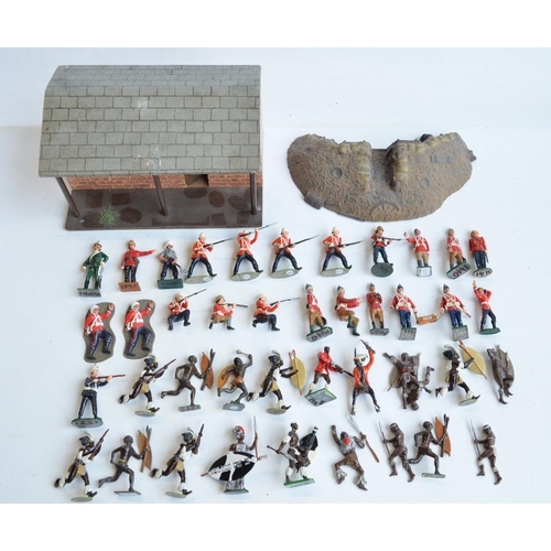 121 - Collection of painted metal soldier figures, mostly Zulu Wars themed and most appear competently hom... 