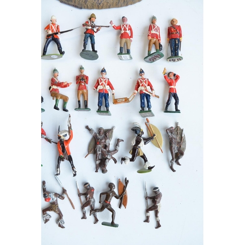 121 - Collection of painted metal soldier figures, mostly Zulu Wars themed and most appear competently hom... 