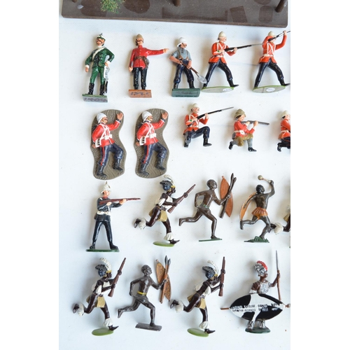 121 - Collection of painted metal soldier figures, mostly Zulu Wars themed and most appear competently hom... 