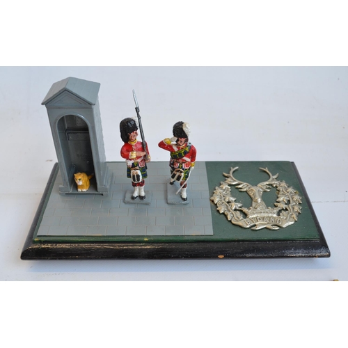 122 - Mixed collection of home painted metal soldiers (standing figure height approx 6cm) and accessories,... 