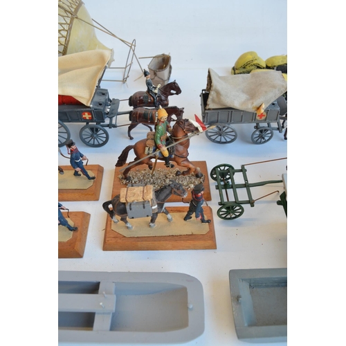 123 - Collection of competently home painted metal figures and diorama accessories and dioramas to include... 