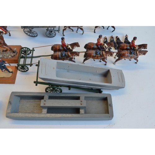 123 - Collection of competently home painted metal figures and diorama accessories and dioramas to include... 