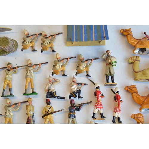 124 - Collection of competently home painted metal soldiers and accessories, mostly North Africa 1800's th... 